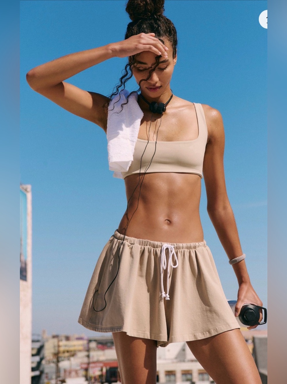 Free People hot shot flow shorts Beige Drawstring Shorts